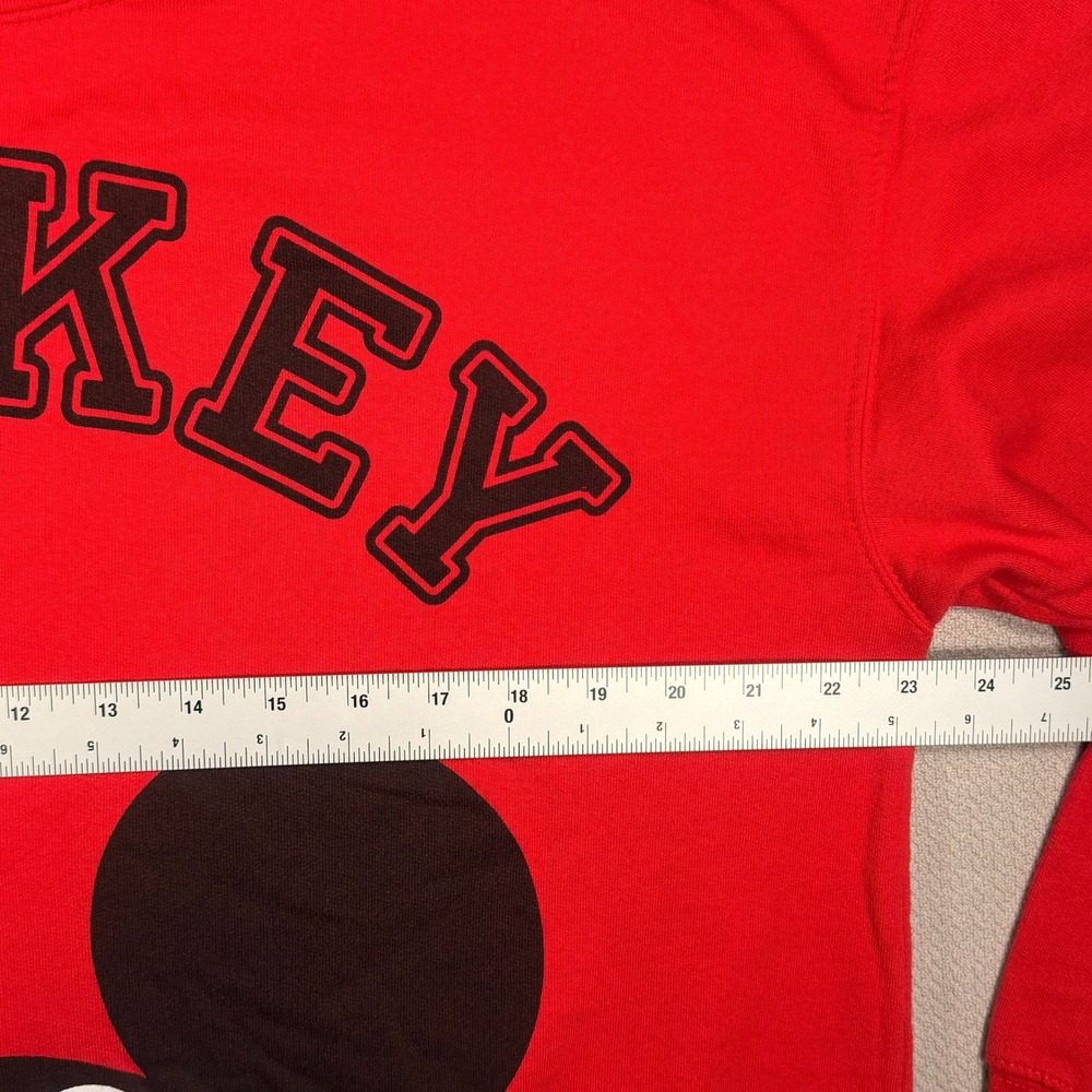 Disney Mickey Mouse Graphic Sweatshirt XXL 18 Red Peeking Mickey Cotton Blend - Picture 6 of 13